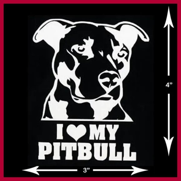 5" X 5" I Love My Pitbull High Quality Waterproof Vinyl Decal - Picture 3 of 6